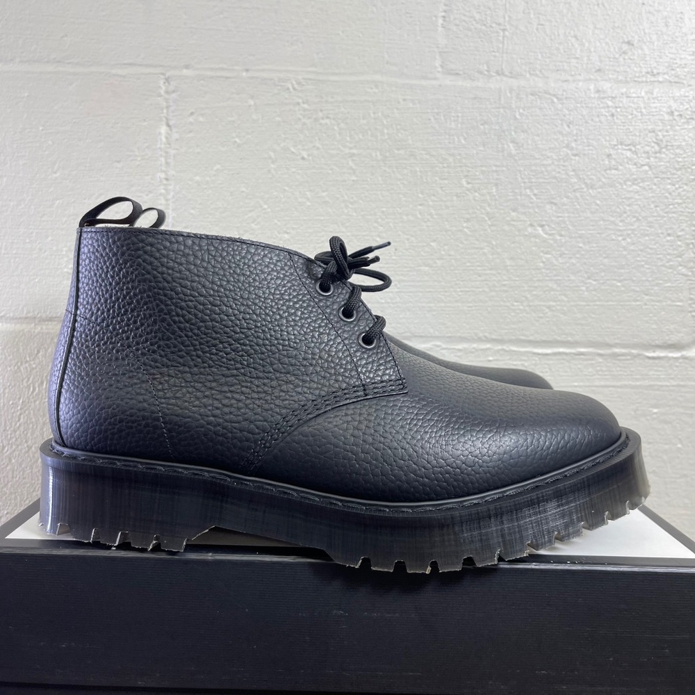 YMC x Solovair Black Pebble Leather Platform Chukka Boots Men's 44 EU/9.5 UK